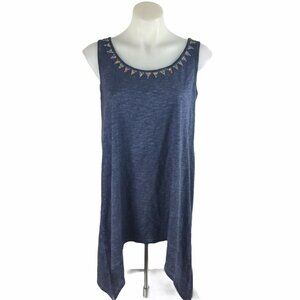 Soft Surroundings Tank Blouse Beaded Neckline